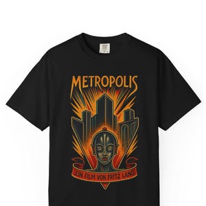 Metropolis Maria Art Deco Shirt - Vintage Robot Woman Tee, Fritz Lang 1927 Sci-Fi Movie T-Shirt, Retro German Expressionist Art