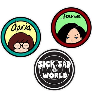 Daria Kiss-Cut Sticker Set of Three