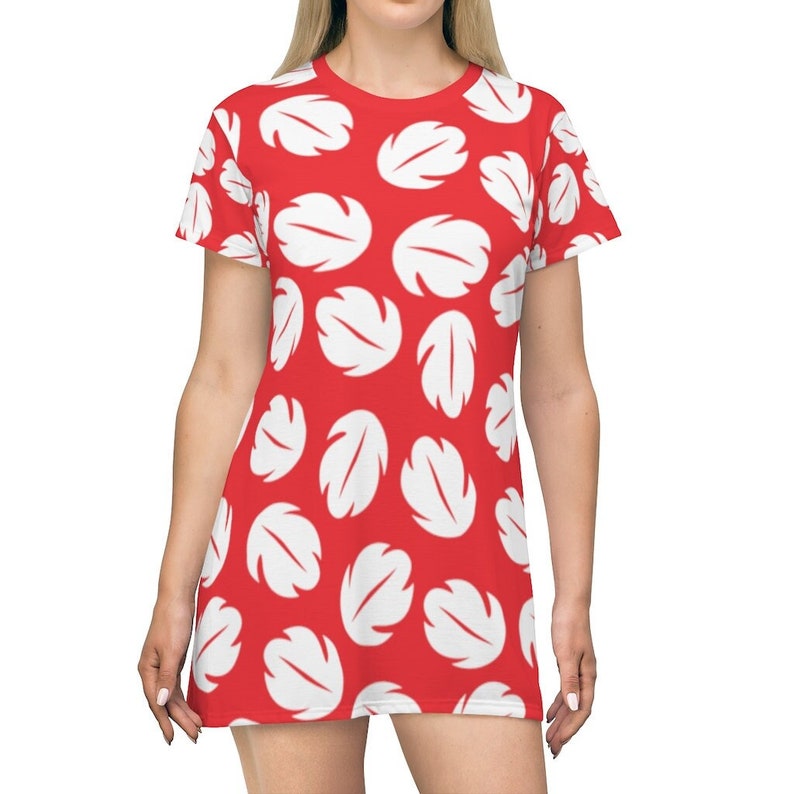 Ohana Tropical Leaves All Over Print T-Shirt Dress image 1