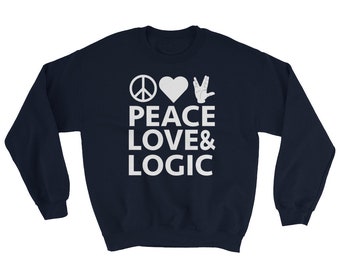 PEACE LOVE & LOGIC Unisex Crewneck Sweatshirt