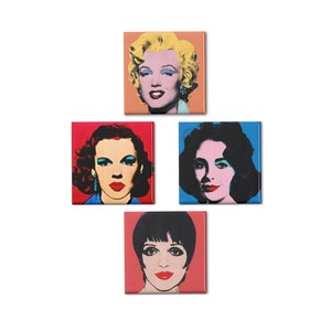 Hollywood weibliche Ikonen - Pop Art Metal Magnete