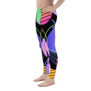 Youth Retro 1980s Style Stretchy Leggings 80s Party Festival Yoga
