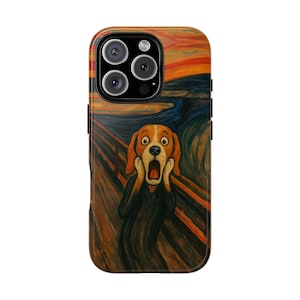 Beagle Scream Tough Case, Edvard Munch Phone Case, Protective Cover, Art Lover Gift, Unique Design