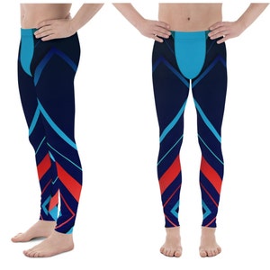 Punk Stripes Color Blocked Men&#39;s Leggings