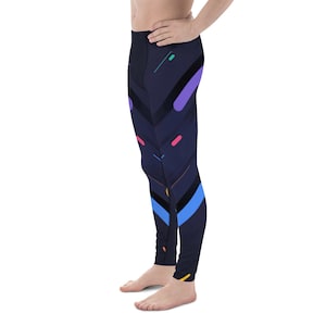 Abstract Techno Lava Beams Men's Leggings - Meggings