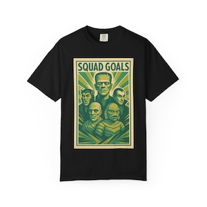 Vintage Monster Squad Goals T-Shirt - Retro Horror Movie Poster Style Tee, Unisex Tshirt, Halloween Shirt, Scary Movie Lover Gift, Creature