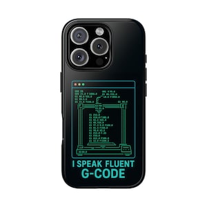 Neon Tech Programmer Phone Case, Tough Case, Phone Accessories, G-Code Design, Programmer Gift, Computer Geek Gift