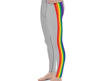 Rainbow Striped Men's Leggings