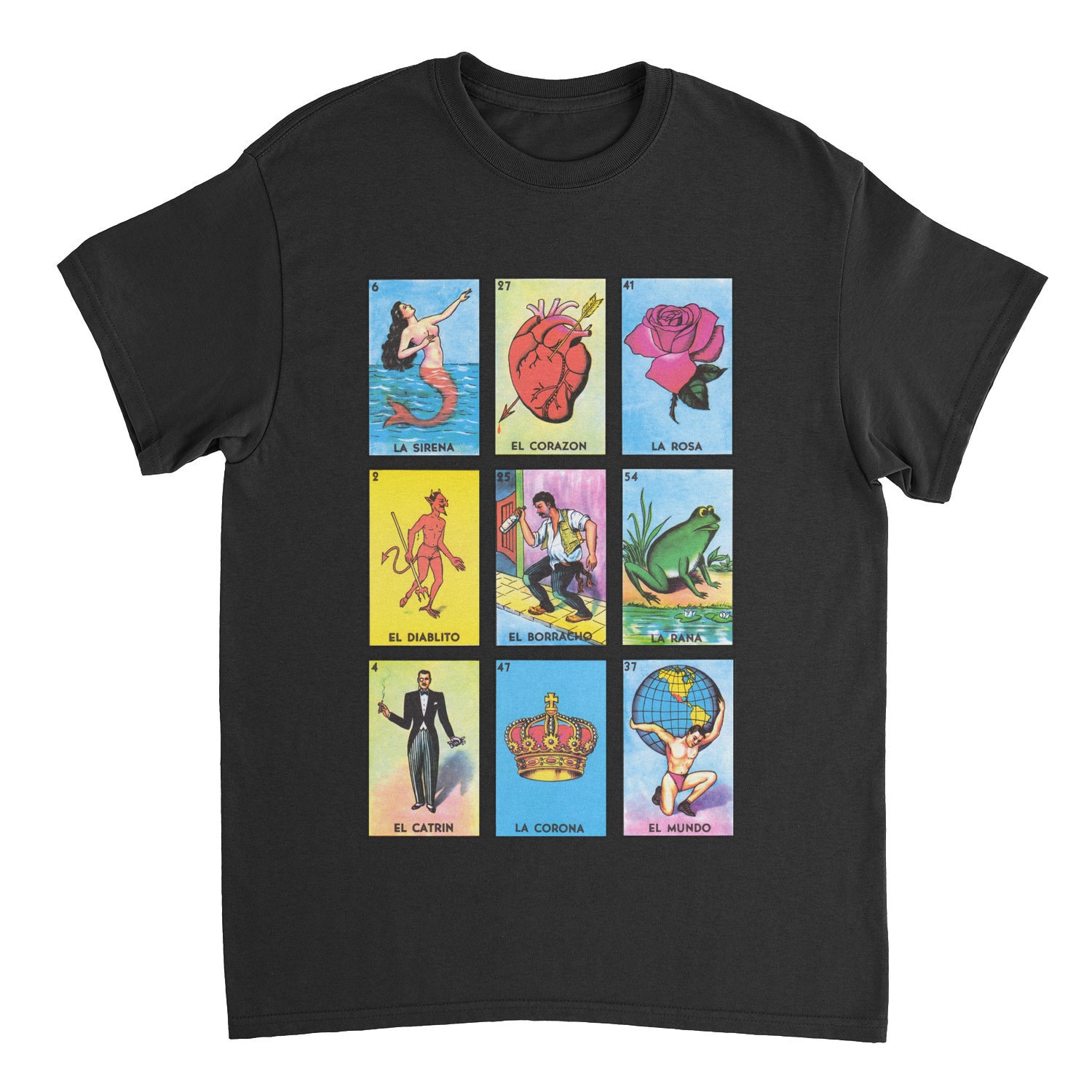 Playeras Mexicanas Playera De Carta De Loteria Shirt Blusas De La