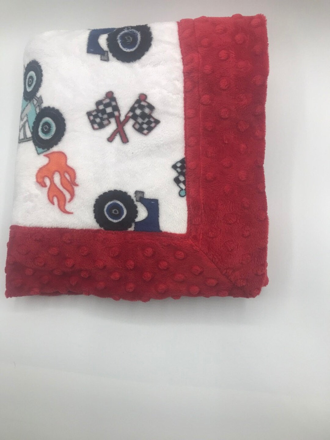 Trucks Theme Baby Blanket Red Minky Blanket Trucks Nursery Things That Go Etsy