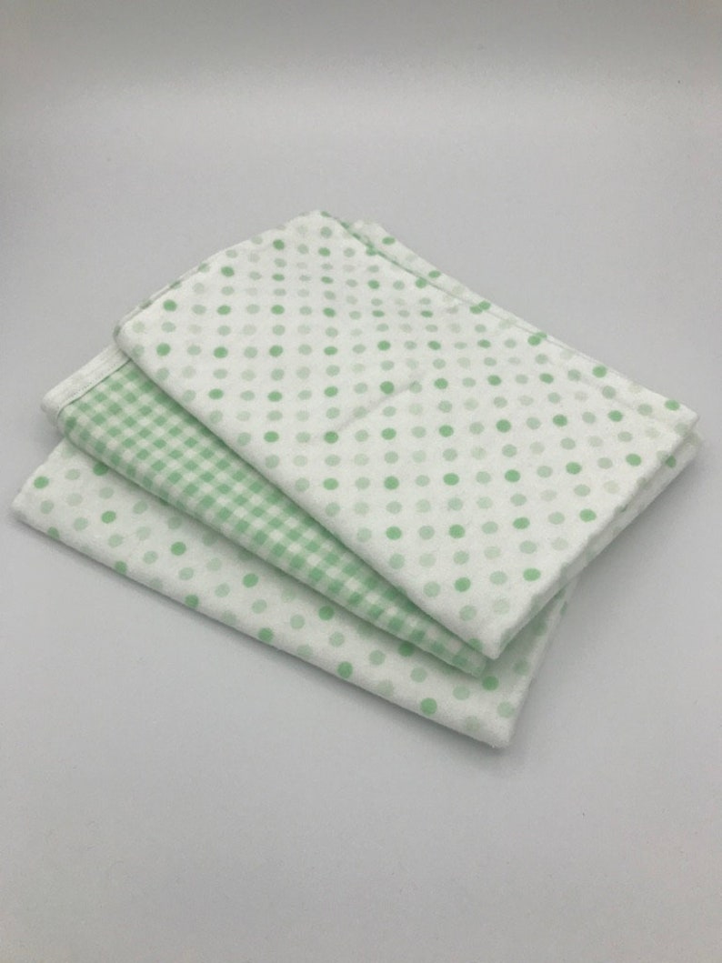 Baby Unisex Premium Burp Cloths 3 Pack Gingham Style Green Etsy
