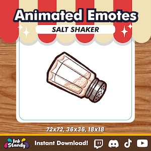 SALT SHAKER - Twitch Animated Emote | Youtube Discord Kick TikTok | Alert | More Salt | Cute Salty EZ Chef | Game Assets