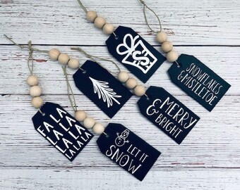 Chalkboard Ornament | Gift Tags | Stocking Tags | Name Tags | Personalized Christmas Ornaments | Farmhouse | Rustic