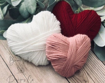 Yarn Hearts | Valentines Day | Hearts | Farmhouse | Rustic | Decor | Tiered Tray | Bowl Filler