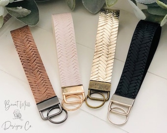 Faux Leather | Key fob Wristlet | Keychain | Accessories | Gift