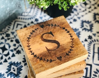 Personalized Coasters | Reclaimed Wood | Monogram | Wood Coasters | Coasters | Rustic Gift | Housewarming Gift | Wedding Gift | Gift