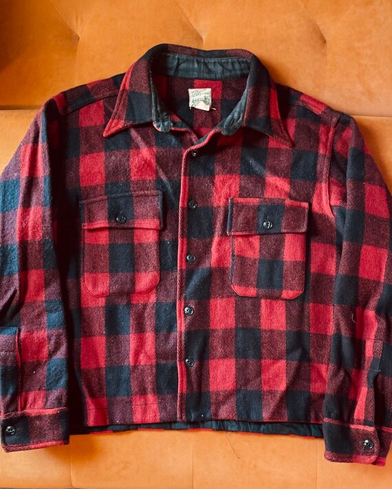 Vintage 30s/40s Buffalo Plaid Wool Pilgrim Shirt Jacket - Etsy