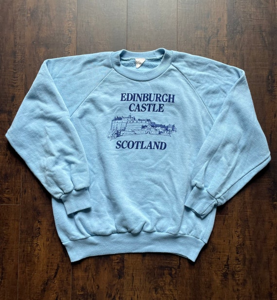 Vintage 80s Edinburgh Castle Scotland Sweatshirt Size S Etsy