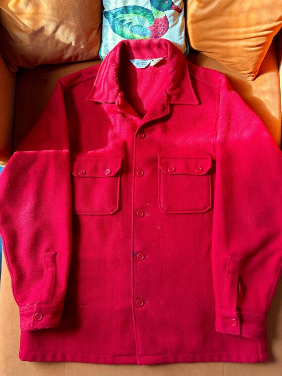 1970s Red Wool Boy Scouts Shirt Jacket