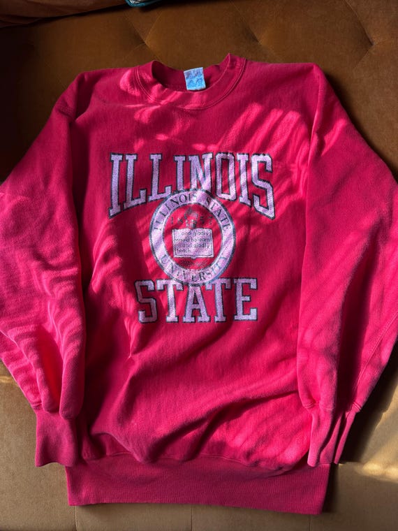 90s USA製 Champion REVERSE WEAVE ILLINOIS Vintage 90s Champion Reverse Weave Sweatshirt Large Illinois