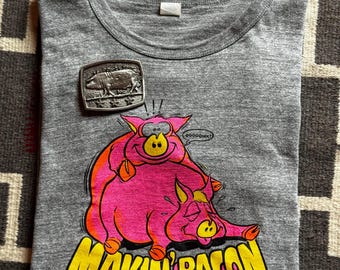 Vintage 1972 Makin’ Bacon Roach  T Shirt