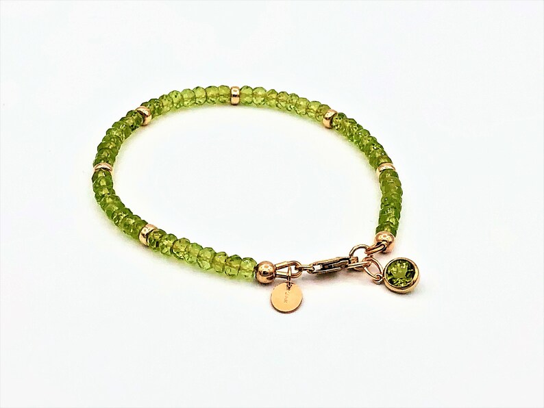 Peridot Bracelet in Gold August Birthstone 16nd anniversary gemstone gift Gift for Her Gift for Him