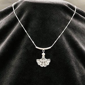 Clear Quartz Fan Sliding Floating Bar Sparkling Handmade Gemstone Necklace in 925 Sterling Silver