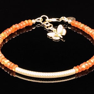 Sunstone Gemstone Bar Bracelet in Gold