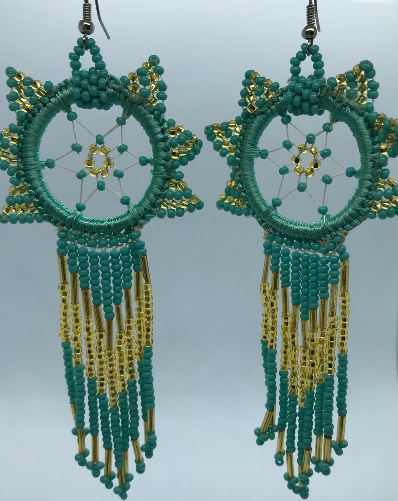 Dreamcatcher Seed Bead Fringe Earrings MOM GIFT Etsy
