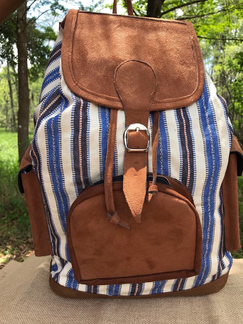 suede bookbag