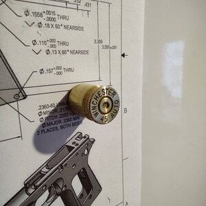 Aimant frigo x4 calibre 45 auto winchester