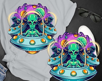 Alien Invasion- PNG- SVG-Sublimation Design Download DTG printing - Sublimation design download - T-shirt design sublimation design