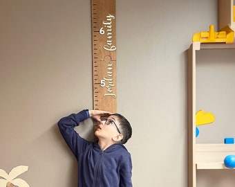 Personalized Wood Growth Chart: Kids Playroom Wall Decor