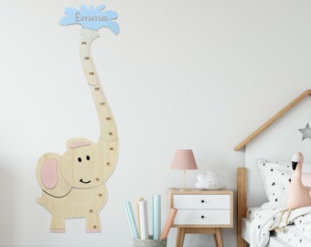 Baby Shower Gift, Elephant Growth Chart for Kids, Personalized Height Ruler, Boho Nursery Decor Toddlers Playroom - U.S. DUTY FREE!