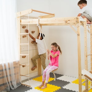 Multifunctional Playhouse for Kids – Foldable Indoor Jungle Gym – Wooden Montessori Climbing Gym – Toddler Activity Set & Play Structure