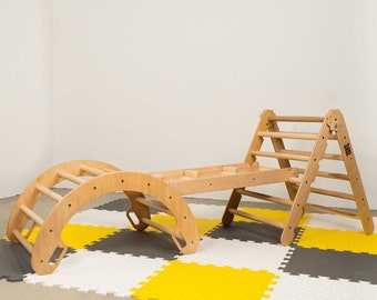 Climbing Triangle and Arch for Toddlers - Foldable, Montessori Inspired, Rocking Climber, Gift for Children - US Duty Free!