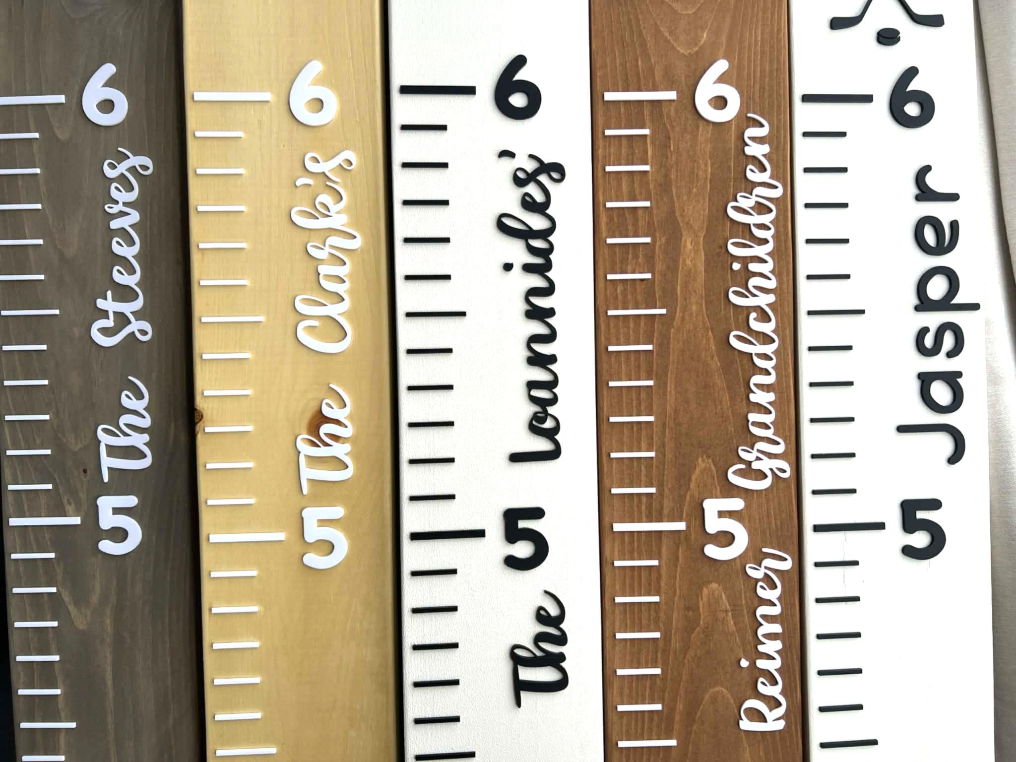 Wood Wall Ruler Personalized Wooden Growth Chart for the Whole Family, 3D Wood Wall ...