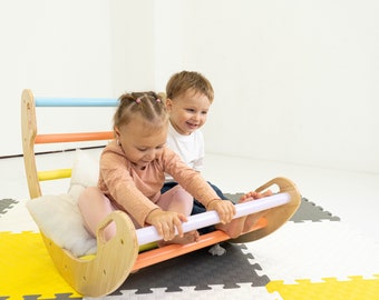 Montessori Climbing Set: Foldable Triangle, Arch & Rocker - U.S. DUTY FREE!