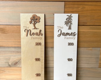 Personalized ruler -  Family Growth Chart  - Wood Height Chart for Kids - Wall Nursery Decor - US Duty Free!