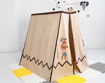 Teepee Tent for Kids Indoor Playground Climbing Wall, Indoor playground, Climbing wall playset, Modern Playhouse, Play Tent, Teepee Tent