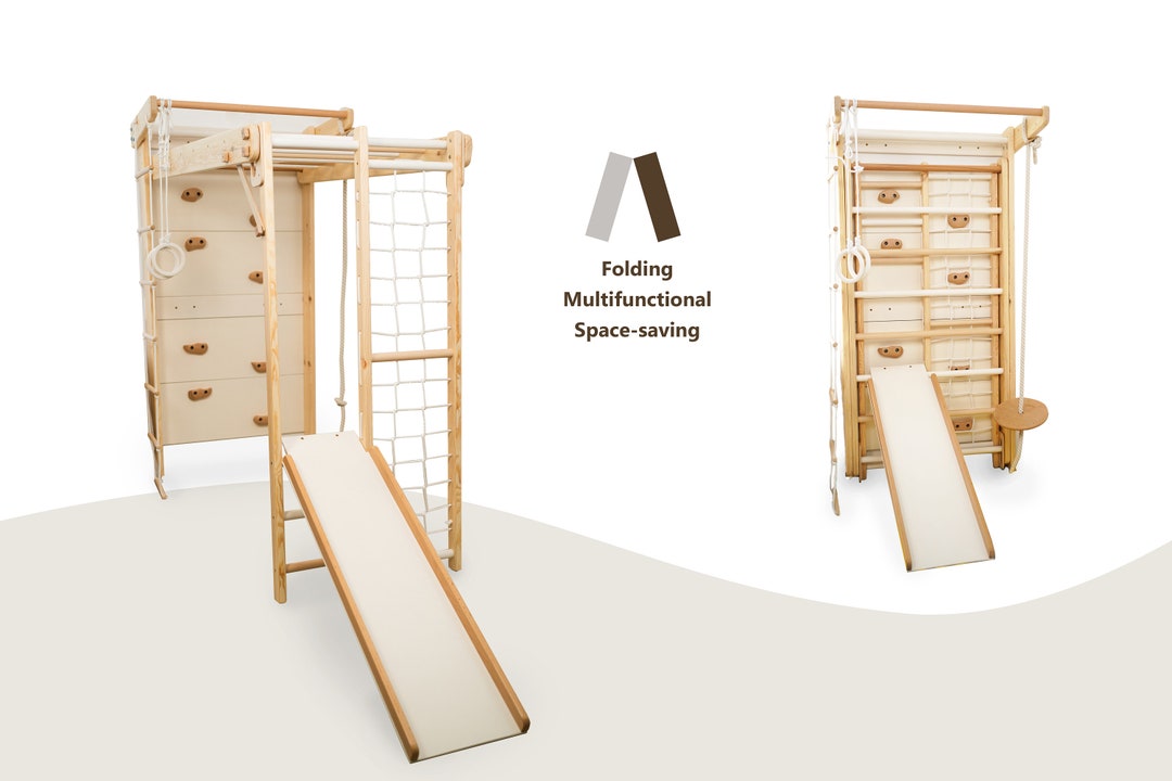 GYMAX 5-in-1 Wooden Kids Climbing Set - Indoor Climber With Cube, Triangles & Ramps For Toddlers 1 Year+-350076