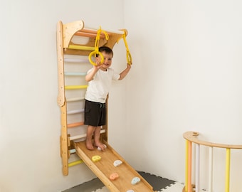 Multifunctional Montessori Climbing Triangle, Kids Stall Bars, Climbing wall, Toddler Tower, Playroom Furniture, Wall Bars - U.S. DUTY FREE!