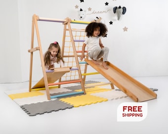 Montessori Climbing Triangle, Kid Indoor Playground, Triangle climber, Sensory toy, Toddler playhouse, Rock Climbing - US Duty Free!