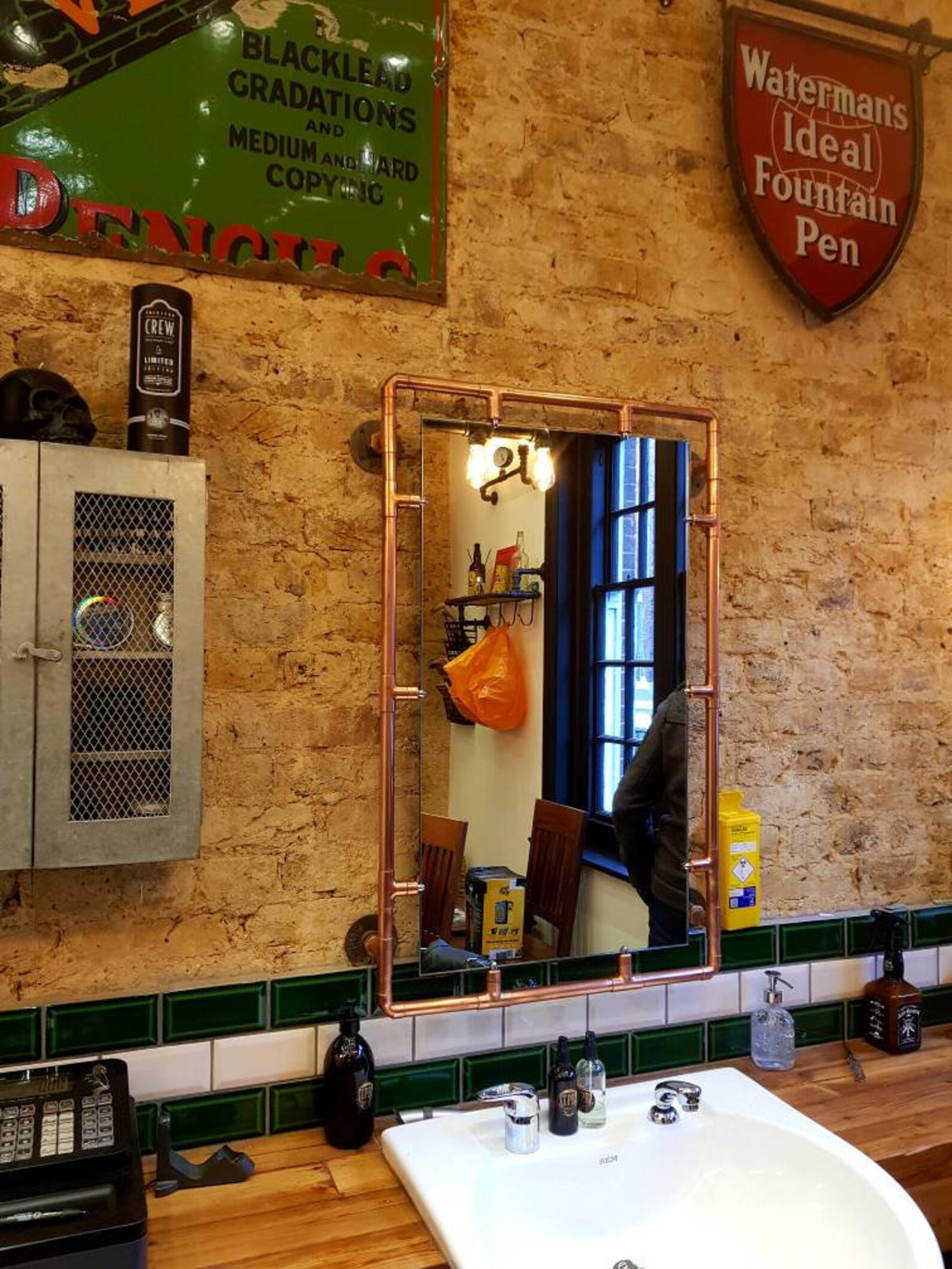 Espejo único estilo barbería industrial Etsy