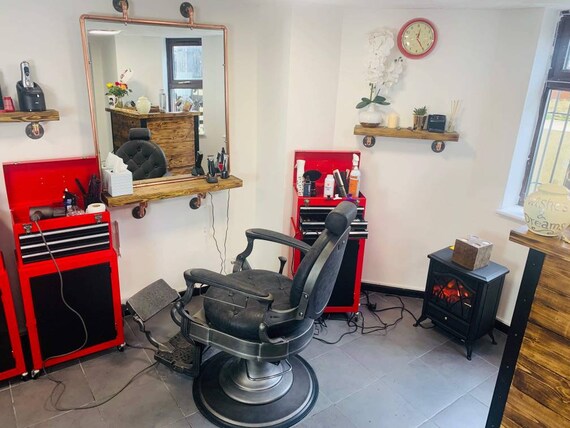 Industrial Large Copper Mirror Barber Style Retro With Copper Mirror Barber Style Retro