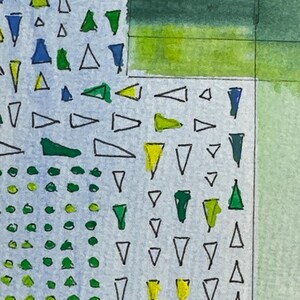 Groene en blauwe driehoeken