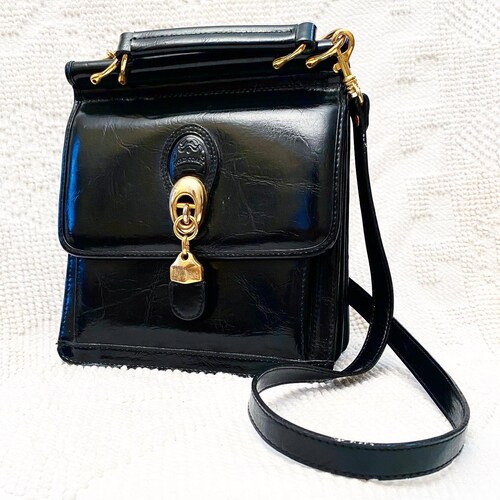 Vintage Small Black Leather Crossbody Purse Mini Travel Purse Etsy