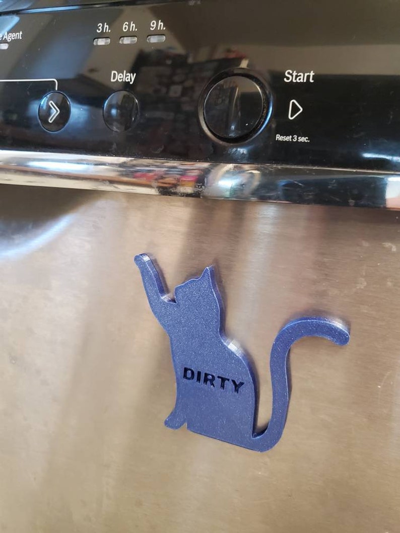 Cat Dishwasher Clean / Dirty Indicator your choice of Etsy