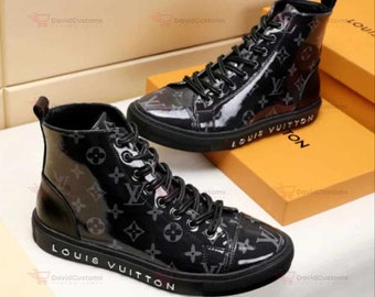 LV Stellar Trainer Boot Black Sneaker, Unisex Adult Shoes, Sneakers, Birthday Gift