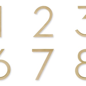 Home Decor Tür Zahlen Mid Century Tür Zahl Moderne Hausnummer Brass